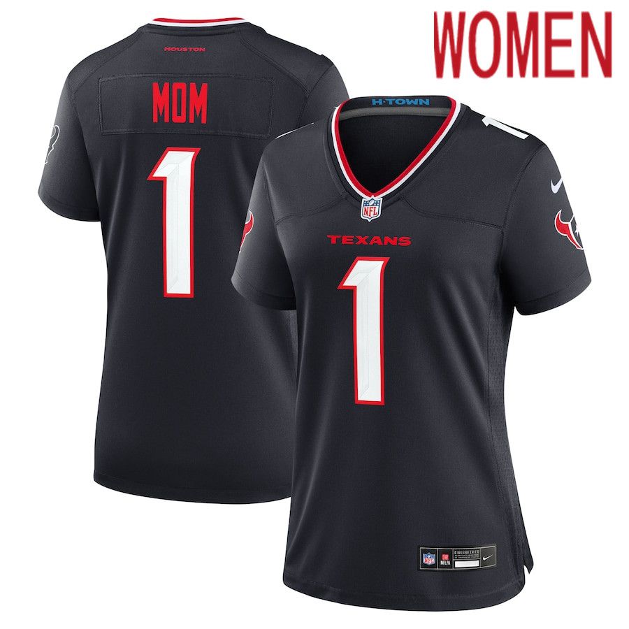 Women Houston Texans #1 Mom Nike Navy Game NFL Jersey